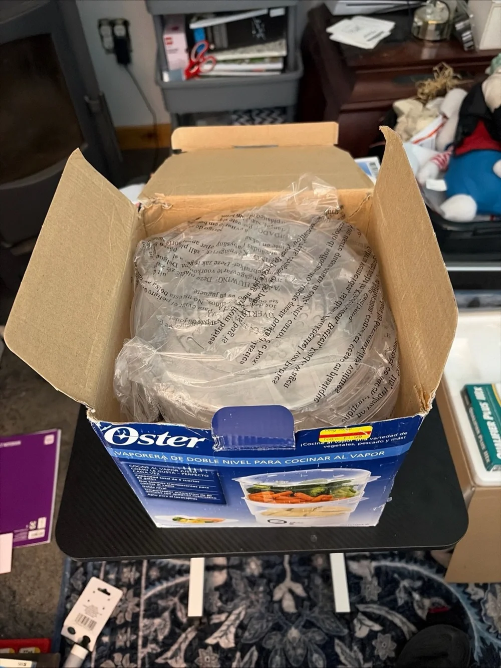 Oster White and Clear Double Tier Food Steamer